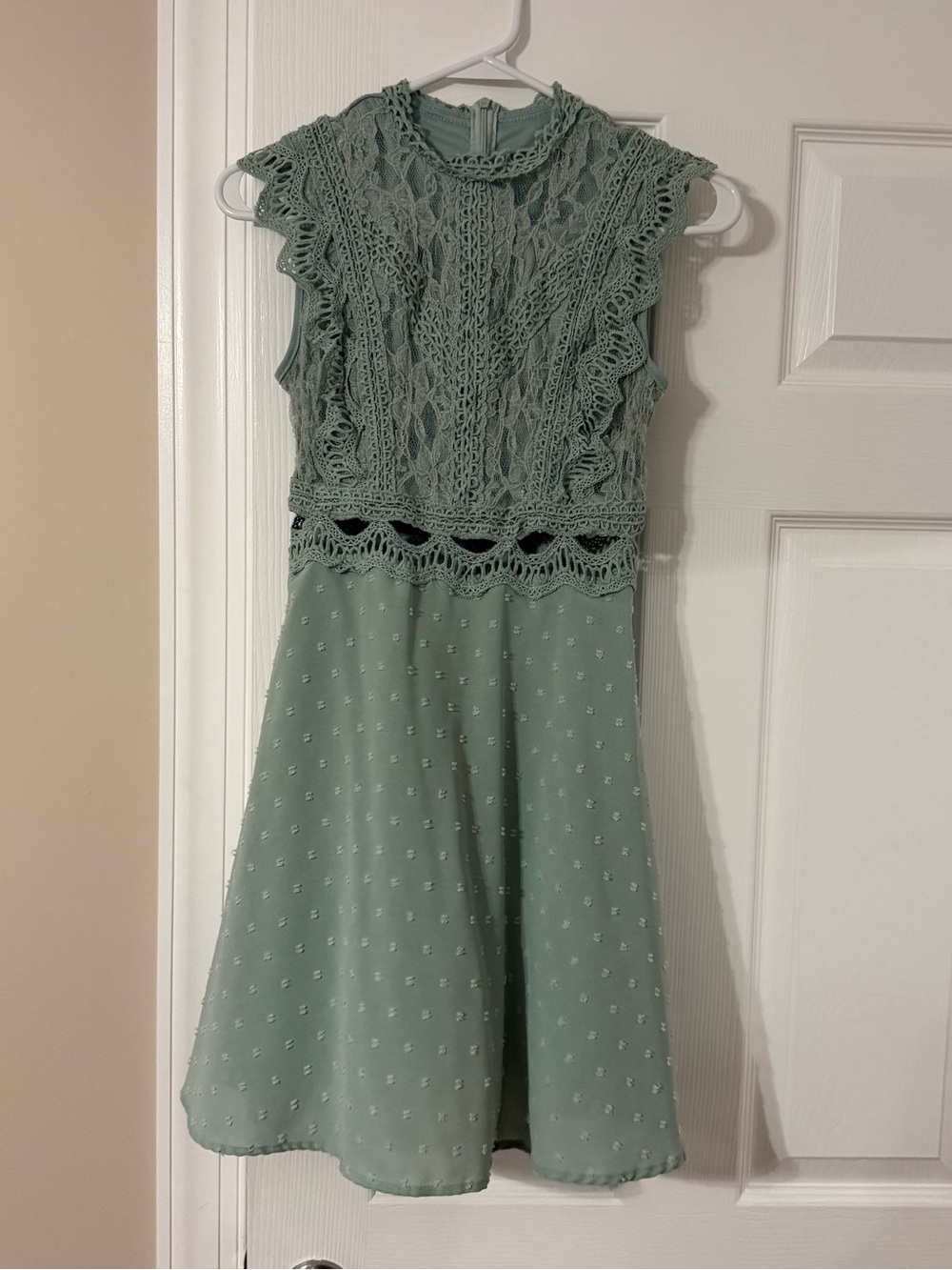 Lace Bodice Sage Green Girls' Dress